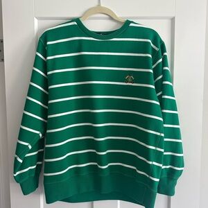 Vintage 90s Ralph Lauren Green and White Crewneck Sweatshirt